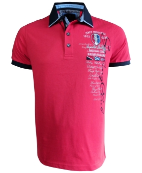 Impulso Polo Shirt Vintage Yachting Club in rot blau weiss