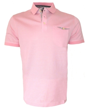 Montechiaro Poloshirt merceresiert in rosa melange mit Brusttasche