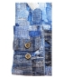Preview: R2 Amsterdam Langarmhemd Fancydruck in marine blau weiss braun