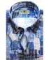 Preview: R2 Amsterdam Langarmhemd Fancydruck in marine blau weiss braun