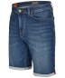 Preview: Hattric Jeans Bermuda Stretch mittelblau Denim mit Saumumschlag
