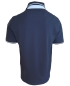 Preview: Baileys Stretch Polo Shirt dunkelblau weiss floraler Besatz