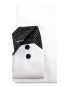 Preview: eterna Slim Fit Stretch Langarmhemd in weiss mit Patches in schwarz