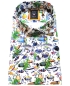 Preview: Armas Kurzarmhemd Comfort Fit weiss multicolor Print Malibu Fische