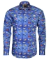 Preview: Armas Langarmhemd Comfort Fit blau multicolor Print Oldtimer Autos