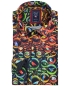 Preview: Armas Langarmhemd Comfort Fit schwarz multicolor Print Vögel