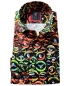 Preview: Armas Langarmhemd Comfort Fit schwarz multicolor Print Vögel