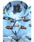 Preview: Armas Langarmhemd Comfort Fit hellblau multicolor Print Oldtimer Autos