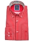 Preview: Armas Langarmhemd Comfort Fit rot weiss Streifen Floralpatches
