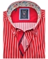 Preview: Armas Langarmhemd Comfort Fit rot weiss Streifen Floralpatches
