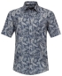 Preview: Casa Moda Casual Fit Kurzarmhemd Shorter Style Leinenedition blau Print
