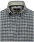 Preview: Casa Moda Casual Fit Kurzarmhemd Shorter Style Leinenedition grün blau Karo