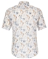 Preview: Casa Moda Kurzarmhemd weiss blau orange Fancy Print Leinenstruktur