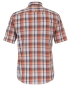Preview: Casa Moda Casual Fit Kurzarmhemd Shorter Style orange blau Karo