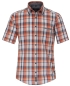 Preview: Casa Moda Casual Fit Kurzarmhemd Shorter Style orange blau Karo