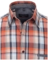 Preview: Casa Moda Casual Fit Kurzarmhemd Shorter Style orange blau Karo