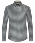 Preview: Casa Moda Casual Fit Langarmhemd Shorter Style Leinenedition grün blau Karo