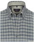Preview: Casa Moda Casual Fit Langarmhemd Shorter Style Leinenedition grün blau Karo