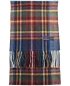 Preview: Hemley Schal Wolle Kaschmir in dunkelblau multicolor englisch Karo 30x196 cm