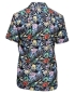 Preview: Impulso Kurzarmhemd dunkelblau mit Print in multicolor