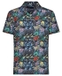 Preview: Impulso Kurzarmhemd dunkelblau mit Print in multicolor