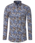 Preview: REDMOND Langarmhemd Comfort Fit braun multicolor Print Floral