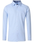 Preview: REDMOND Langarmhemd Modern Fit hellblau Struktur Floralpatches