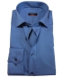 Preview: eterna Modern Fit Langarmhemd mittelblau changierend