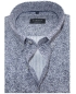 Preview: eterna Comfort Fit Kurzarmhemd weiss dunkelblau Alloverprint