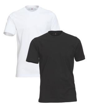 Casa Moda Rundhals Shirt Doppelpack in weiss und schwarz