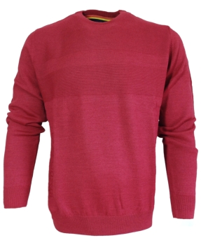 Impulso Rundhals Strickpullover in rot Struktur