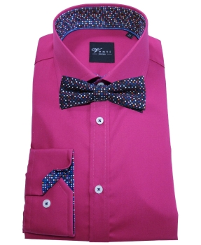 Venti Edition Slim Fit Langarmhemd beere mit passender Fliege