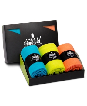 von Jungfeld 3er Box FRÜHLINGSWONNE Socken in aqua neongelb orange