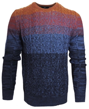 Montechiaro Italy R-Neck Pullover Farbverlauf in multicolor