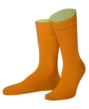 von Jungfeld 1 Paar Herrensocken in hellorange Valencia