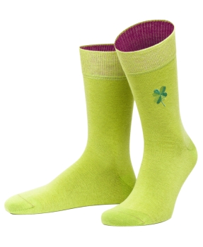 von Jungfeld 1 Paar Socken Macao in grün Motiv Kleeblatt