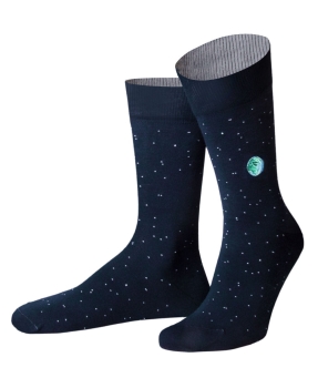 von Jungfeld 1 Paar Socken Motiv Erde dunkelblau