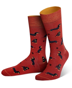 von Jungfeld 1 Paar Socken Animal Lovers Motiv Dackel Rusty