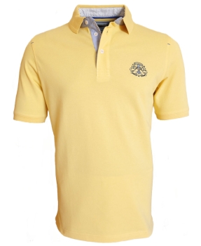 Baileys Polo Shirt Piqué SINCE in gelb mit Stickerei in dunkelblau