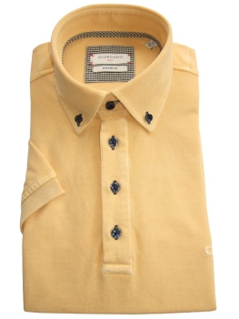 Giordano Poloshirt Piqué Button-Down-Kragen in gelb