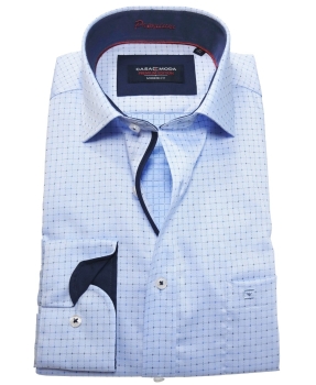 Casa Moda Modern Fit Premium Langarmhemd in blau Kleinkarodesign