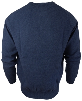 Baileys Rundhals Pullover Scottish Lambswool in blau melange