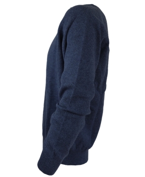 Baileys Rundhals Pullover Scottish Lambswool in blau melange