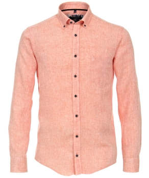 Casa Moda Casual Fit Langarmhemd Leinen orange melange Shorter Style