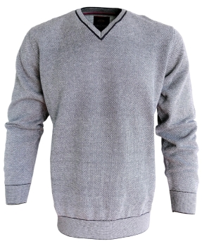 Casa Moda modischer V-Neck Pullover in schwarz weiss gemustert