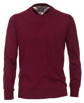 Casa Moda Rundhals Pullover in weinrot dunkelgrau melange