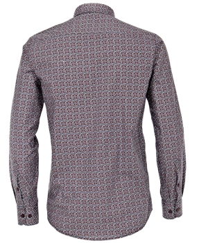 Preview: Casa Moda Casual Fit Langarmhemd in dunkelblau terra grün weiss gemustert