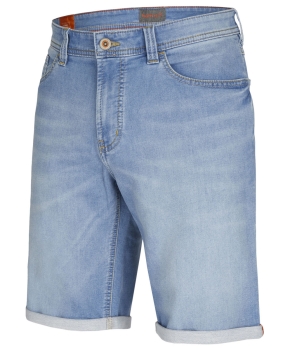 Hattric Jeans Bermuda Stretch hellblau Denim mit Saumumschlag