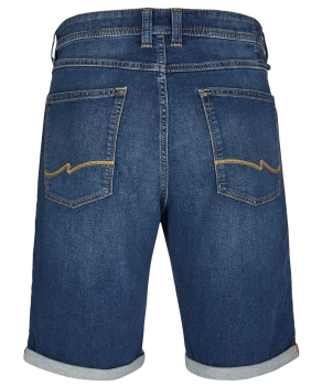 Hattric Jeans Bermuda Stretch mittelblau Denim mit Saumumschlag