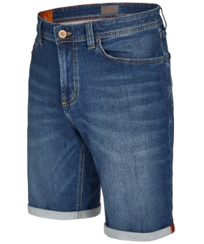 Hattric Jeans Bermuda Stretch mittelblau Denim mit Saumumschlag